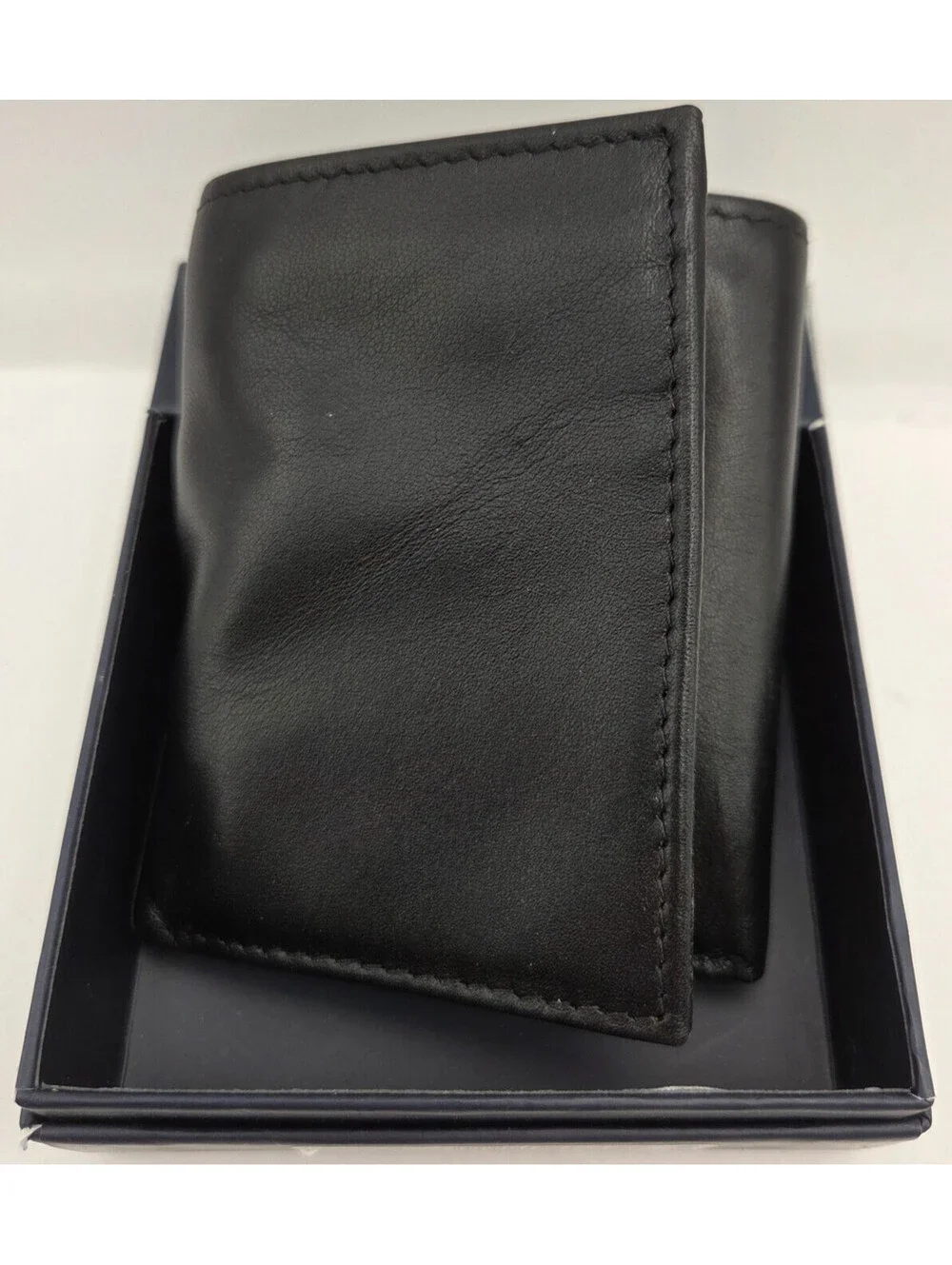 Stafford Black Leather Trifold Wallet RFID Blocking New in Box